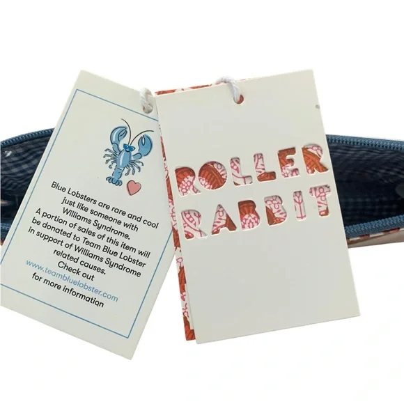 🦞 NWT small Roller Rabbit Lobster Print Cosmetic Pouch. RARE 🦞 - Picture 7 of 10